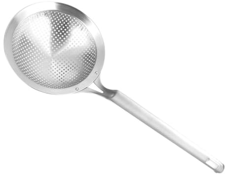 Zerodeko Colador de Alimentos de Acero Inoxidable 304, Colador de Malla Gruesa para Cocina, Utensilio Resistente para Tamizar Ingredientes Secos y Escurrir Aceite, 1 Pieza