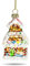 Sikora BS443 Glas Figur Christbaumschmuck Weihnachtsbaum Anhänger Haus MIT ZUCKERGUSS 8cm