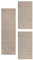 HomebyHome Bettumrandung Schlafzimmer 3 teilig Teppich Beige - Waschbarer Bettumrandung Teppich Läufer Set Extra Flauschig Bettvorleger Schlafzimmer Bettset:2 St. 80x150 cm | 1 St. 100x200 cm