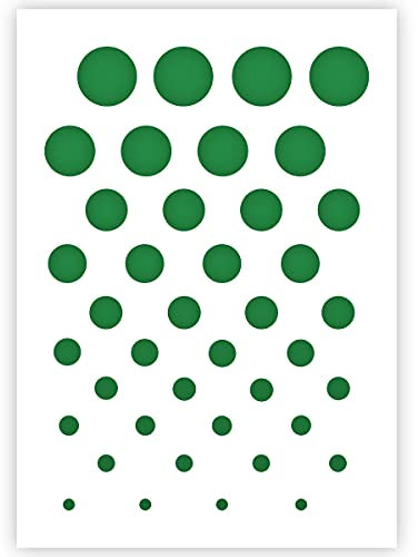 Kreismuster Schablone - Plastik - A3 42 x 29,7cm - wiederverwendbare Schablone für Malerei, Handwerk, Wände und Möbel