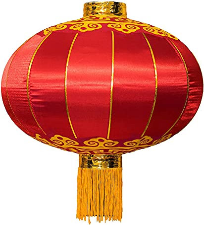 Y-Nut Große Chinesische Laterne, rote traditionelle Hängelampe, China, Neujahr, Frühling, Festival, Dekoration, Stoff-Beleuchtung 20'' rot