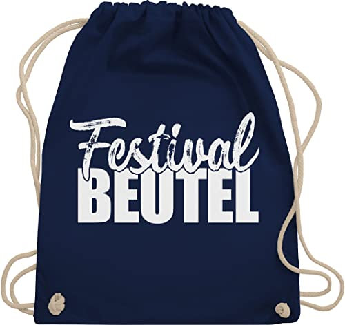 Turnbeutel Rucksack - Zubehör - Festival Beutel - Unisize - Navy Blau - sportbeutel für konzerte festival-bag konzert stoffrucksack festival+zubehör festivaltasche festivals beutelrucksäcke