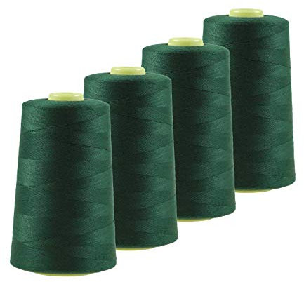 4 x 4572m Qualitäts Overlock-Garn Oeko-Tex Overlock-Nähgarn Farben 581 bis 620, Farbe:A620 moosgrün