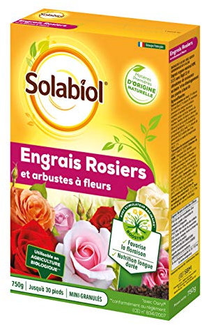 SOLABIOL Engrais Rosiers Et Arbustes A Fleurs | 750g | Nutrition Longue Durée | Fertilisation Douce Et Régulière SOROSY750