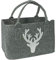 GILDE Filztasche mit Glitter-Hirsch Applikation, 40x26x20cm, 1 Stück, dunkelgrau