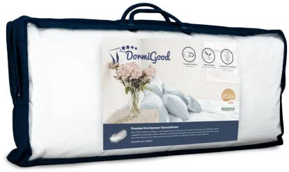 DormiGood - Premium Daunenkissen 40 x 80 cm extra weich - 3 Kammer Kopfkissen 40x80 540g - Außenkammer aus 100% Daune - Hochwertiges Inlay aus Baumwolle