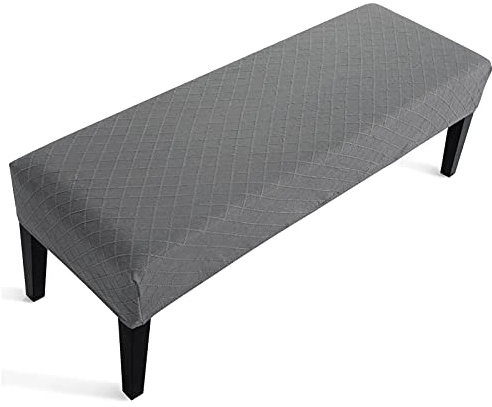 Fuloon Universal-Bezug für Esszimmer-Bank, elastisch, Stuhlhusse, für Esszimmer, abnehmbar, Bezug für Esszimmerstuhl, Esszimmer (Hellgrau)