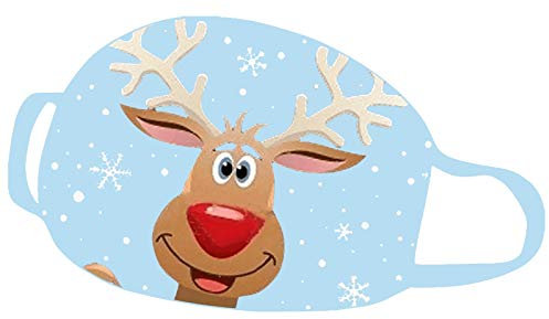 Lulupi Mundschutz Multifunktionstuch Weihnachten Waschbar Maske Lustig Weihnachtsmotiv Mund und Nasenschutz Baumwolle Rentier Elch Motiv Mundbedeckung Weihnachts Halstuch Schals für Herren Damen