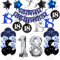 18. Geburtstag Junge Marineblau 18. Geburtstagsdeko Manner, Alles Gute zum Geburtstag Banner und Sternfolie Luftballons Blau Konfetti Luftballons 18. spiralen zum Aufhngen 18 Party Deko