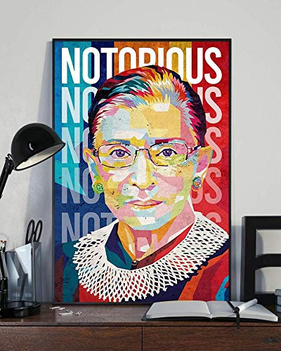 Notorious Rbg Portrait Ruth Bader Ginsburg Poster Fight For The Things You Care About Poster Empowering Feminism Vintage Wandkunst Metallschild Poster 20,3 x 30,5 cm