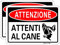 Joffreg Cartello Attenti al Cane in Alluminio,18 x 25 cm,Facile da installare,per Uso Interno o Esterno,Resistente UV,Resistente alle intemperie,2 pz