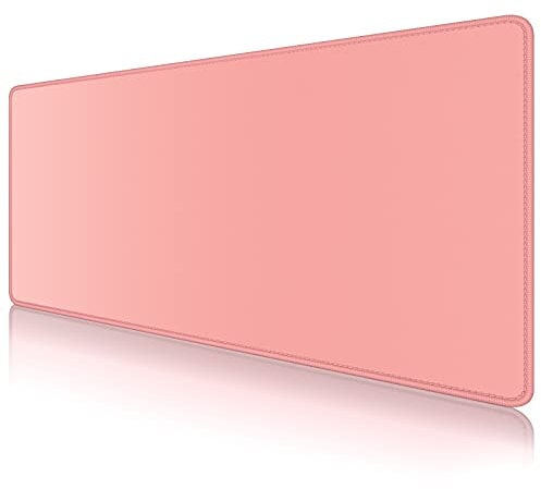 Dapesuom Large Mouse Pad, Extended Gaming Mouse Pad with Stitched Edges, Waterproof Desk Pads with Non-Slip Base, Computer Keyboard Pad, Big Mouse Mat for laptop, Office, 23.6 x 11.8 In, Rose Pink