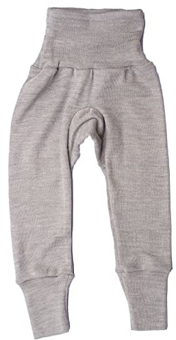 Cosilana - Pantaloni lunghi con fascia in vita, per neonati, 70% lana merino, 30% seta
