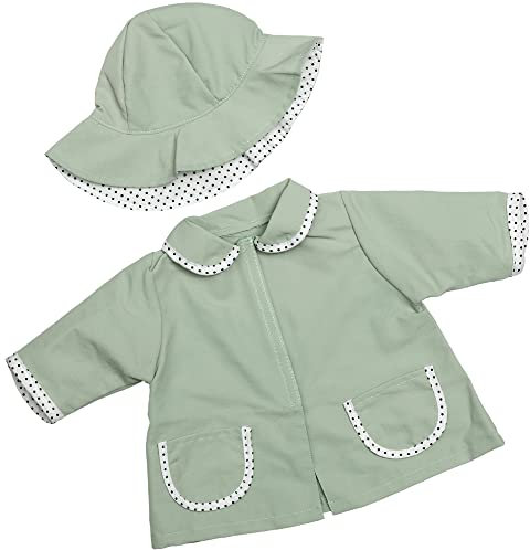 Lundby Puppenkleidung Puppen Zubehör - Wasserabweisende Regen Puppenjacke und Regenhut - Puppenkleider 45 cm - Babypuppen Zubehör Puppen Kleidung - Puppen Sachen Puppenklamotten für 45cm Puppe