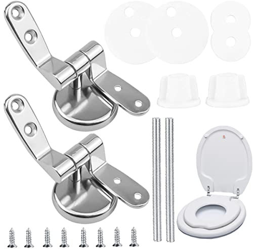 Toilet Seat Fittings Zinc Alloy Toilet Seat Replacement Hinge Toilet Seat Hardware for Most Toilet Seats(2 Pcs)