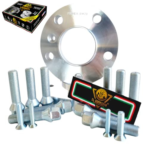 IGP 2 Distanziali Ruote 12 mm Compatibili Con Bmw Serie 3 Type E21 E30 E36 E46 E90 E91 E92 E93 pcd 5x120 mozzo 72,6 + Bulloni M12 x 1,50 M Sport Performance X drive (16 MM)