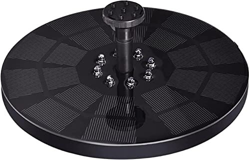 Corsehild 3W Solar Fountain Pump with Battery Backup LED Lights New Spray Heads,Submersible Water Pump for Bird Bath Outdoors Fish Tank Small Pond Pool Garden and Lawn