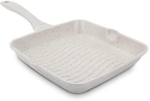 ROSSETTO Poêles Grill Induction 28cm Antiadhésive sans PFOA Fonte d'Aluminium Toux Feux (Sandstone)