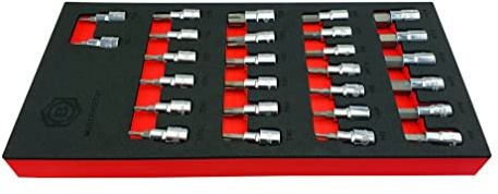 Hallmark Torx / Star & Allen Key / Hex Bit Socket Set - 3/8 Drive, 27 Pieces - M2BTXHSET27