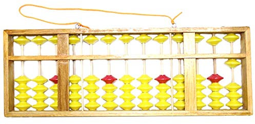 Whisverse Boulier Chinois Boulier Antidérapant Grande Taille Cintre en Bois avec 13 Colonnes Outil Soroban Chinois en Mathématiques Jouet D'Éducation de Maths pour Enfants 58Cm