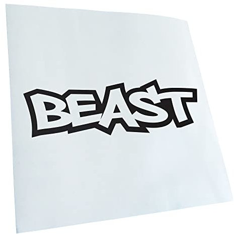 Kiwistar - Autoaufkleber - Mattschwarz - 14x10cm Beast - Heckscheibe Auto Aufkleber wetterfest für Kfz LKW Mofa Truck - Sticker außen selbstklebend Tuning Zubehör für Fenster Fahrzeug Scheibe