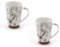 ChaCult | Verzierte Porzellantassen | 2 Schalen-Becher-Kräutertee-Dekor Uhr | Küchenbecher | Bedruckte Frühstückstassen | Tasse Große Tasse | Set 2 Porzellantassen