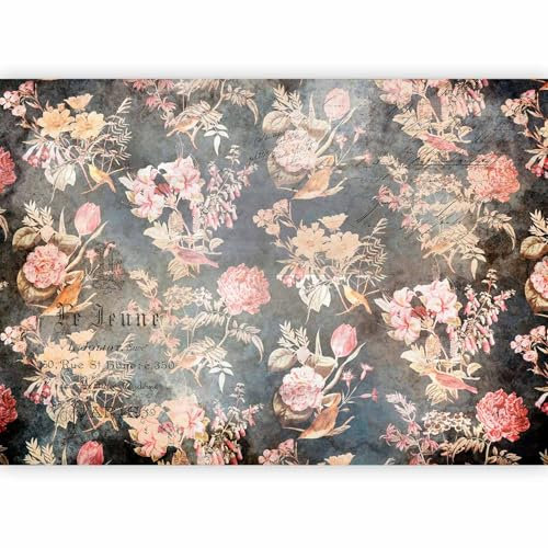 murando PREMIUM Papier peint Fleurs 350x256 cm Décoration Murale XXL Poster Tableaux Muraux Tapisserie Photo Trompe l'oeil Garten Nature Oiseau Vintage b-A-10161-a-a