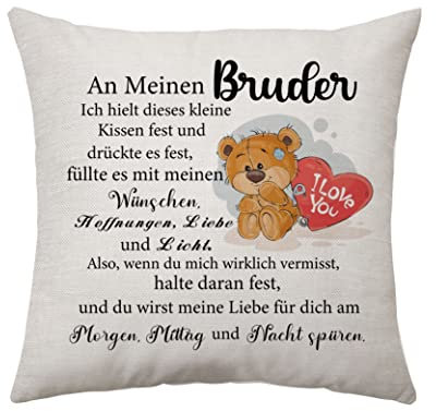 Bruder Geschenke Geburtstag von Schwester Kissenbezüge Bruder Geschenk Hochzeitsgeschenke für Bruder Valentines Geschenke (Bruder)