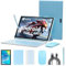 RUIQIAI Android 14 Tableta, 2 in 1 Tablet 10 Inch,Computer Tablet, with Keyboard Case, 8GB+64GB ROM/1TB, Quad Core, Dual Carema, Games, Wi-Fi, BT, GMS (Night Blue)