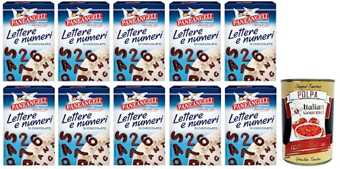 Italian Gourmet Lettere e Numeri di Cioccolato Schoko-Dekor Kuchen 10 x 60g | Piccole forme commestibili per torte, gelati, dolci; bunte Zierde für, Gesamtnettogewicht 600 g + Kostenlos Polpa 400g