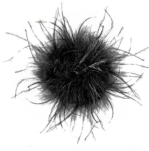 Vintage Feder Brosche,Flauschige Straußenfeder Brosche Braut Hochzeit Party Weihnachten Kleid Up Corsage Pin Hut Zubehör für Anzug Hüte zum Hochzeit Bankett Party