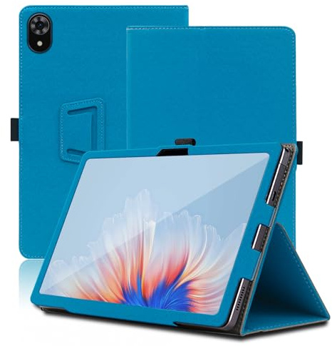 Case for DOOGEE U9, 10.1 inch, DOOGEE U9 Tablet Case, Folding Stand Protective Cover with Pencil Holder and Wrist Strap, Full Protection. (Light Blue)