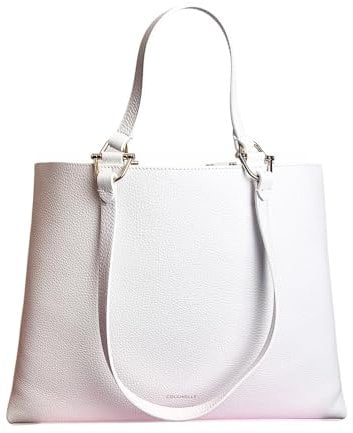 Coccinelle Hop On Handbag Grained Leather Brillant White