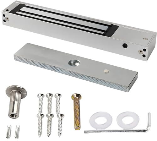 Kensbro Elektrisches Magnetschloss 280kg, DC12V Elektrisches Magnetschloss Aufputz, Elektromagnetische Gurtsignal-Rückmeldungsfunktion für Home Security System, Geeignet für Holz/Metall/Glastür