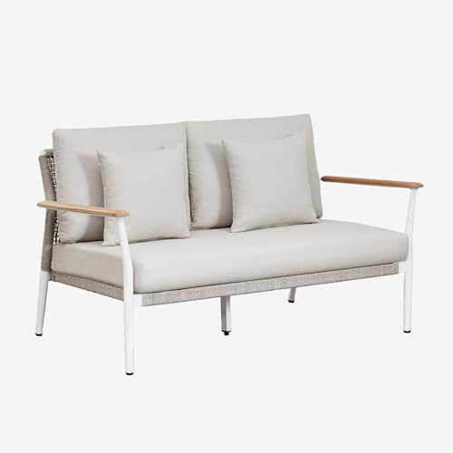 SKLUM 2-Sitzer-Gartensofa aus Teakholz und Aluminium Salbury -