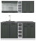 Vicco Singleküche R-Line, Anthrazit Landhaus/Weiß, 160 cm, AP Anthrazit