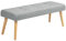HOMCOM Sitzbank Polsterbank in Leinenoptik, Knopfheftung, Bettbank mit Gummiholzbeinen, Schuhbank für Schlafzimmer, Wohnzimmer, Flur, 120 x 41 x 43 cm, Grau
