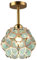 Gokoly Petals Tiffany Style Ceiling Lights, Modern Cherry Blossom Light Shade with Polished Brass Pendant Light Fitting, Lamp Shades Ceiling for Living Room, Bedroom, Hallway, Kitchen