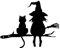 CMANLNYK Iron Witch Cat Garden Ornaments - Black Iron Witch & Cat Garden Stakes, Classic Outdoor Decorative Stakes for Home Garden Patio Lawn Backyard Halloween
