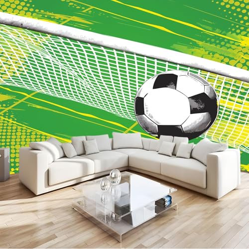 Murale Photo Papier Peint 400 x 280 cm Intissé Tableaux Poster Mural Tapisserie Football But Papier Peint Panoramique Salon Maison Décorative Tenture Appartement