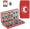 PURBHE Switch Game Case for Nintendo Switch Game Card,Portable Nintendo Switch Game Holder with 24 Game Cartridge Slots and 24 Micro SD Card Slots,Nintendo Switch Accessories for Travel(Red)