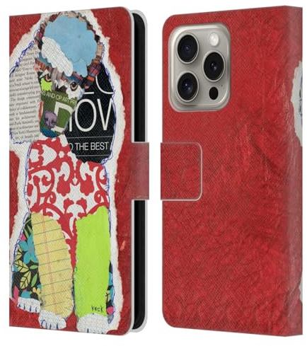 Head Case Designs Officially Licensed Michel Keck Poodle Dogs 2 Leather Wallet Case Compatible With Apple iPhone 16 Pro