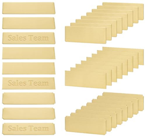 UNICRAFTALE 36pcs 3 Style Plaque Gravée Acier Inoxydable Plaque Boite aux Lettres Autocollante 76x25mm Étiquettes de Personnalisables Doré Plaque Gravée pour Nom Personnaliser Plaque Sonnette de Porte