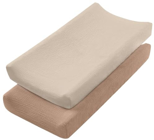 WHFCBJBW Paquete de 2 fundas protectoras para cambiador de pañales, suaves y cómodas para cambiar pañales de bebé