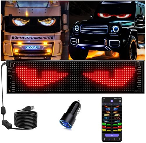 JDVOOTD Letrero LED multifuncional de 68 x 12CM [Actualización a funciones todo en uno] Letrero LED programable personalizado-Control de aplicación Bluetooth - Admite visualización de Texto/Animación