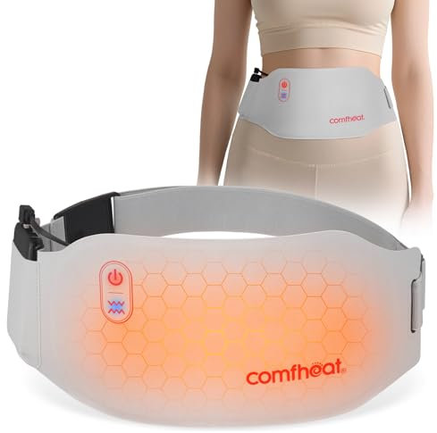 comfheat Portable Heizkissen mit Vibration für Periode Krämpfe Pelief, Ultra-dünne schnelle Wärme mit 5000mAh Akku, beheizter Gürtel für Menstruationsschmerzen, Geschenke für Frauen und Mädchen