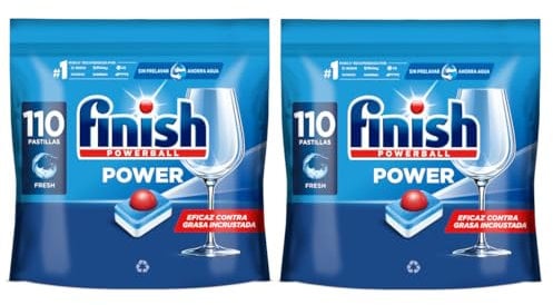 Finish Powerball Power All in 1 Pastillas para el lavavajillas todo en 1-2 Packs ahorro de 110 pastillas - 220 Pastillas