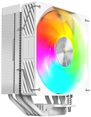 MARS GAMING MCPU-X5ARGB, Disipador CPU 280W TDP, 5x Heatpipes HCT Nueva Generación, Ventilador PWM SI Extreme-Silent ARGB 120mm, Núcleo de Cobre Hiperbalanceado, Compatibilidad Universal, Blanco