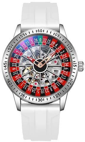 JUSKAQZYI Armbanduhr Vollautomatische mechanische Uhr schwingen rotierendes Zifferblatt Edelstahl hohlheife wasserdichte Uhr für Männer als Geschenk geeignet Uhren