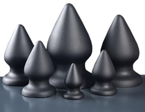 Kuaecr Super Weiches Silikon Groß Analdildos Analplug Butt Plug mit Saugnapf, Analdilatator G-Punkt Prostata Massage Analspielzeug für Frauen Männer Anfänger Profis Anal Erotik Sex Toys (Schwarz L)